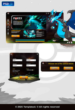 Pokex Game Launcher Ui PSD Template